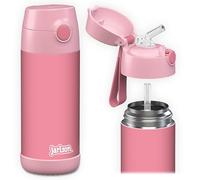 Jarlson Gourde Enfant Inox CHARLI - Bouteille Isotherme Enfant 350 ML - Gourdes sans BPA - avec de la Paille - pour l'école, Les Sports et la Maternelle - 350ml