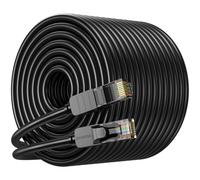 JARNHNG Câble Ethernet Cat 6 100m, Câble Internet Haute Vitesse 10gbps, Cordon de Raccordement Lan RJ45 Noir, Câble Ethernet Long Pour Jeux, Ordinateur, Télévision, Routeur, Modem, Bornier