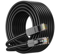JARNHNG Câble Ethernet Cat 6 15m, Câble Internet Haute Vitesse 10gbps, Cordon de Raccordement Lan RJ45 Noir, Câble Ethernet Long Pour Jeux, Ordinateur, Télévision, Routeur, Modem, Bornier