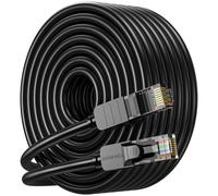 JARNHNG Câble Ethernet Cat 6 30m, Câble Internet Haute Vitesse 10gbps, Cordon de Raccordement Lan RJ45 Noir, Câble Ethernet Long Pour Jeux, Ordinateur, Télévision, Routeur, Modem, Bornier