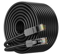 JARNHNG Câble Ethernet Cat 6 50m, Câble Internet Haute Vitesse 10gbps, Cordon de Raccordement Lan RJ45 Noir, Câble Ethernet Long Pour Jeux, Ordinateur, Télévision, Routeur, Modem, Bornier