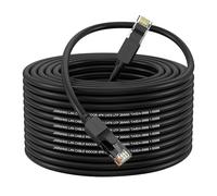 JARNHNG Câble Ethernet Cat 6 75m, Câble Internet Haute Vitesse 10gbps, Cordon de Raccordement Lan RJ45 Noir, Câble Ethernet Long Pour Jeux, Ordinateur, Télévision, Routeur, Modem, Bornier, Commutateur