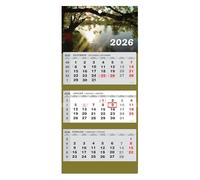 JAROGRAF Calendrier mural 2026 - Calendrier mural de 3 mois (arbres)