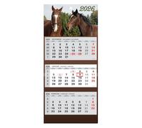 JAROGRAF Calendrier mural 2026 - Calendrier mural de 3 mois (chevaux)