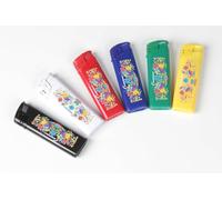 Jarograf Lot de 100 briquets publicitaires jetables avec impression couleur logo texte impression UV Grand paquet en carton (noir)