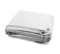 jarolift Bâche De Couverture De Piscine, Bâche Tissée en Polyéthylène 140 g/m², Imperméable À l'eau Résistant À La Moisissure Indéchirable, 6 x 8 m, Blanc
