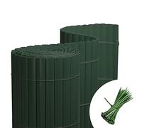 jarolift Canisse en PVC Standard Brise Vue pour Jardin Balcon Terrasse, Extérieur Balcon Clôture Résistante à la Corrosion et aux Intempéries, 200 x 400 cm, Vert, Inclus 50 Serre-Câbles Vert