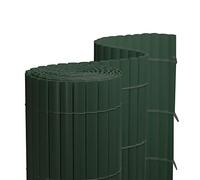 jarolift Canisse en PVC Standard Brise Vue pour Jardin Balcon Terrasse, Habillage De Balcon Clôture Renforcé Résistanteaux Intempéries, 120 x 1000 cm, 2 Tapis : chacun de 2 x 5m de Longueur, Vert