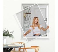 jarolift Moustiquaire De Fenêtre Profi Line, Moustiquaire À Cadre Tendu En Aluminium, Individuellement Découpable, 80cm x 150cm, Couleur Du Cadre: Blanc