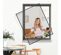 jarolift Moustiquaire De Fenêtre Profi Line, Moustiquaire À Cadre Tendu En Aluminium, Individuellement Découpable, 120 x 150cm, Couleur Du Cadre: Antracit