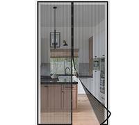 jarolift Moustiquaire Magnétique pour Porte, Fermeture Automatique par Aimants, Montage sans Perçage, Enfants et Animaux, découpable, 140 x 250 cm (l x h), Noir