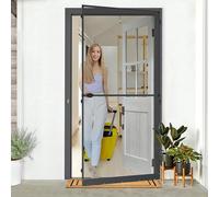 jarolift Profi Line Moustiquaire de porte, tissu en fibre de verre, avec cadre en aluminium, moustiquaire de porte, 120 x 220 cm, longueur et largeur ajustables, anthracite