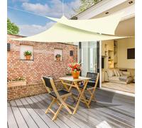 jarolift Voile d'ombrage Pare-Soleil Triangle isocèle, Hydrofuge, Brise-Soleil pour terrasse Jardin Balcon, Tissu Polyester 360 x 360 x 360 cm, Blanc crème