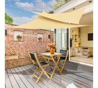 jarolift Voile d'ombrage Pare-Soleil Triangle isocèle, Hydrofuge, Brise-Soleil pour terrasse Jardin Balcon, Tissu Polyester 300 x 300 x 300 cm, Sable