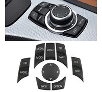 Jaronx Compatible avec Les Boutons BMW iDrive, pour BMW iDrive, Bouton multimédia de Remplacement pour 1' E81 E82 E88/3' E90 E92 E93/5' E60 E61/6' E63 E64/X1 E84/X5 E70/X6 E71 (Lot de 8 pièces)