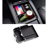 Jaronx Compatible avec l'organisateur de Console Centrale Tesla Model X/Model S, boîte de Rangement pour accoudoir + Porte-gobelet, Compatible avec Les Accessoires Tesla Model X/S (Convient pour :