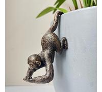 JARPSIRY Figurine amusante de singe à suspendre en résine bronze vintage pour la maison, le jardin, la clôture, le balcon, la terrasse, la pelouse, la cour