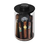 jarre à cigares en verre noire cylindrique