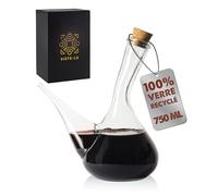 Jarre à vin artisanale en verre. Verseur de vin en verre 1000 ml. Porron cristal eau aérateur. Carafe à vin. Distributeur de vin, d'huile et de bière. Fabriqué à la main. (750 ML)