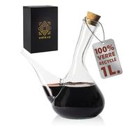 Jarre à vin artisanale en verre. Verseur de vin en verre 1000 ml. Porron cristal eau aérateur. Carafe à vin. Distributeur de vin, d'huile et de bière. Fabriqué à la main. (1000 ML)
