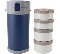 Jarre isotherme 2.9L en acier inoxydable 304, résistante aux micro-ondes, étanche aux fuites, empilable, avec poignée à courroie Jarre isotherme pour l'école et le bureau Bleu
