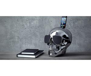 Jarre Technologies AeroSkull HD + Système d'enceinte portable 2.1 Chrome, Argent 90 W