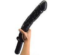 Jarredly Super Long D'épée Forme Gode, Étanche Pénis Réplique Jouets Sexuels, Femmes Point G Vagin Clitoris Silicone Massage Bâton, Godemichet Réaliste avec Poignée, Masculin Pénis Modèle (12.8 in)