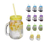 Jarres avec couvercle bocaux colorés 12 pièces 500 ml jarres rétro lavable