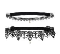 Jarretière de Mariée Créative en Dentelle Élastique, 1 Paire | Noir, Imitation Bijou, Design Simple et Généreux, pour Robe de Mariage, Effet Délicat et Unique