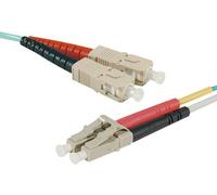 Jarretière duplex HD OM4 SC-UPC/LC-UPC aqua - 2 m