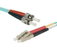 Jarretière optique duplex HD multi OM3 50/125 LC-UPC/ST-UPC aqua - 15 m