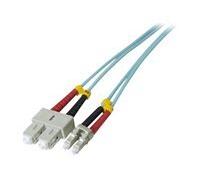 Jarretière optique duplex HD multi OM3 50/125 SC-UPC/LC-UPC aqua - 3 m