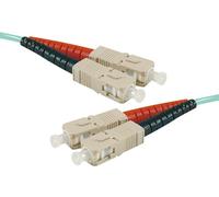 Jarretière optique duplex HD multi OM3 50/125 SC-UPC/SC-UPC aqua - 50 m