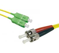 Jarretière optique duplex monomode OS2 9/125 SC-APC/ST-UPC jaune - 1 m