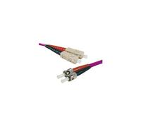 Jarretière optique duplex multimode OM3 50/125 SC-UPC/ST-UPC violet - 1 m