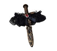 Jarretières hauteur cuisse avec dentelle, Black bow br, D | Ensemble de vêtements de jeu de rôle élastiques avec tissu extensible doux pour les spectacles d ' Halloween,