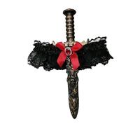 Jarretières hauteur cuisse avec dentelle, Black leggings red, A | Ensemble de vêtements de jeu de rôle élastiques avec tissu extensible doux pour les spectacles d ' Halloween,