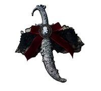 Jarretières hauteur cuisse avec dentelle, Bow skull ancient, B | Ensemble de vêtements de jeu de rôle élastiques avec tissu extensible doux pour les spectacles d ' Halloween,