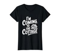 J'arrive au Chalet T-Shirt Graphique avec Valeur, Femme, Noir, XS