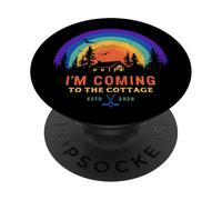 J'arrive au Cottage LGBTQ Colors Vintage PopSockets PopGrip Adhésif