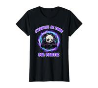 j'arrive Je Finis ma Partie Panda Gamer Humour Console pc T-Shirt Graphique avec Valeur, Femme, Noir, M