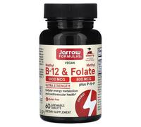 Jarrow Formulas Methyl B-12 & Methyl Folate, arôme cerise, 60 comprimés à...