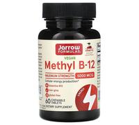 Jarrow Formulas, Methyl B-12 Vegan, Force Maximale, Cerise, 5000 ?g, 60 Comprimés À Croquer