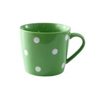 Jarsense Tasse à café en céramique avec poignée - Jolie tasse à cappuccino - 200 ml - Motif à pois - Pour petit déjeuner - Tasse à thé créative - Tasse à lait (vert)