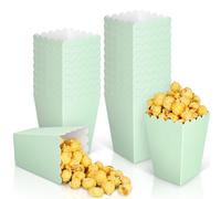 JarThenaAMCS Lot de 36 mini boîtes à popcorn vert sauge pour bonbons et bonbons - 5,6 x 10,7 x 7,6 cm
