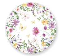 JarThenaAMCS Lot de 50 feuilles de napperon ronds en papier pour table de fête de printemps, 33 cm