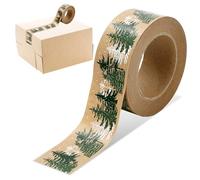 JarThenaAMCS Ruban adhésif décoratif pour emballage de Noël - 4,8 cm x 40,6 m - Vert et blanc - Pour bricolage, petites entreprises, boîtes aux lettres (kraft marron)