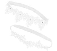 Jartière de Mariée en Dentelle Élastique Blanche 2 Pièces