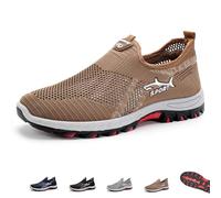 Jarv Cooling Comfort Sneaker, Atlacoast Summer Breathable Mesh Slip-on Casual Sports Walking Shoes (Brown,41.5)