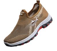 Jarv Cooling Comfort Sneaker, Atlacoast Summer Breathable Slip-on Sports Walking Shoes, Lightweight Anti-Slip, for Man (Coffee,42)